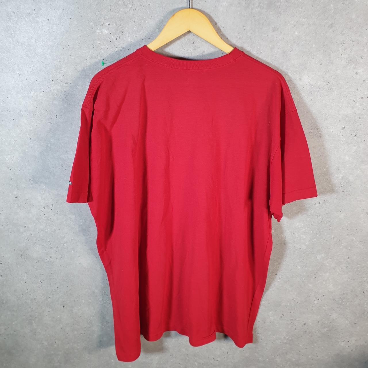 Vintage Adidas Spellout T Shirt Men’s 2XL Red Three Stripes Logo Athletic