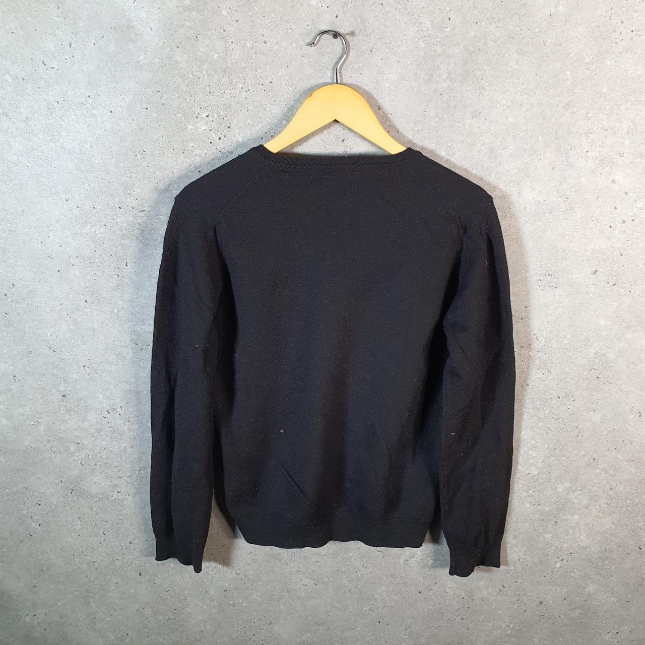 Vintage Lacoste Knit Sweater Mens XS Black Y2K Jumper Logo
