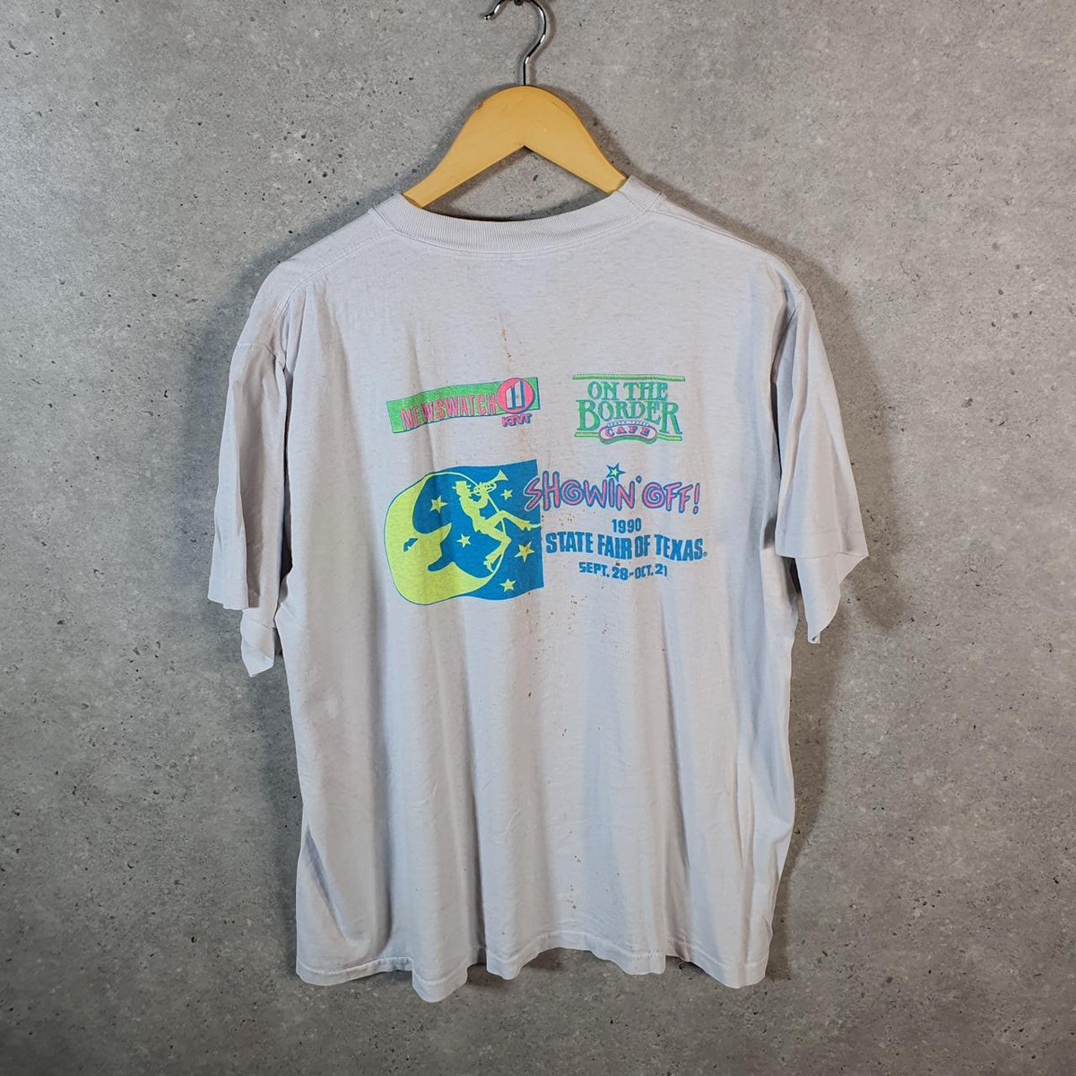 Vintage Tennessee Tee State Fain Texas 1990 Single Stitch T Shirt Men’s XL White