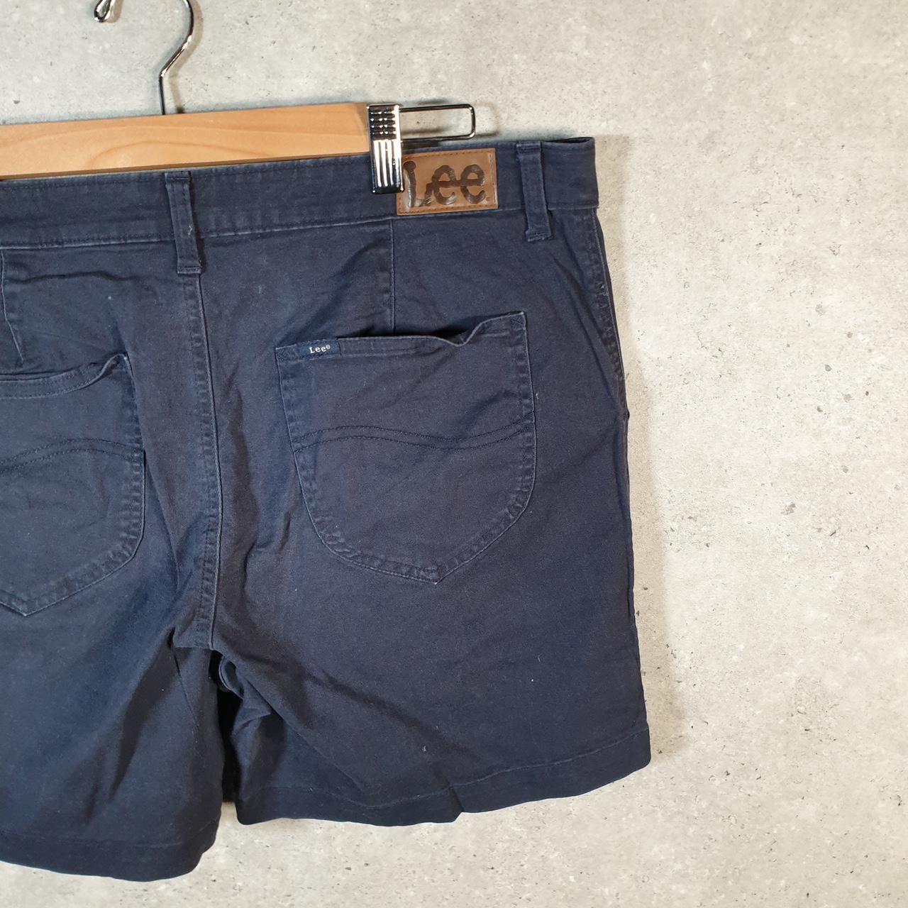 Vintage Lee Baggy Shorts Jorts Cargo Womens W36 Navy Blue Relaxed Cargo