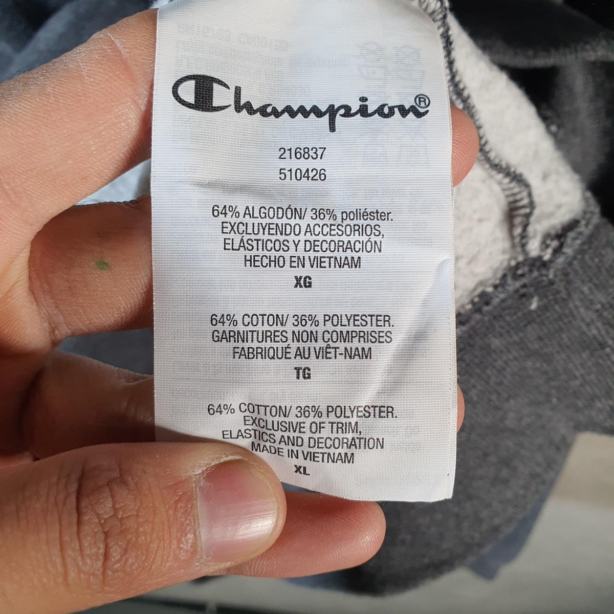 Vintage Champion Spellout Hoodie Men’s XL Grey Pro Sport Pullover Embroidered