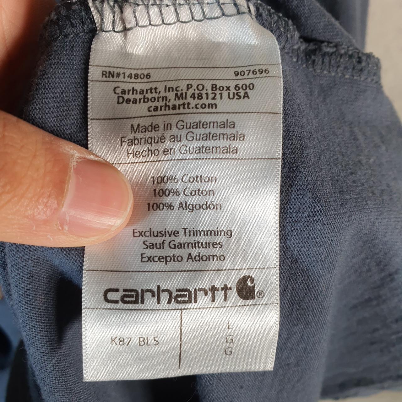 Vintage Carhartt Pocket T Shirt Men’s Large Blue Workwear Chore Utility Loose Fit - Big Fish Vintage
