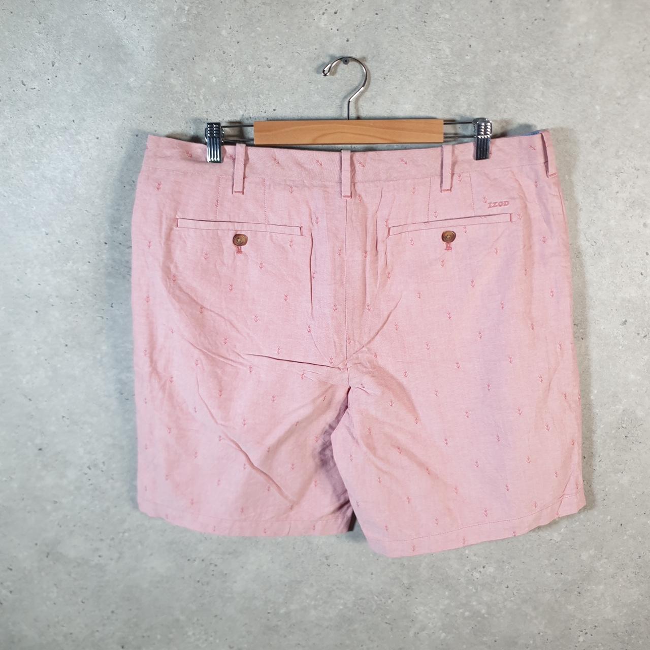 Vintage Izod Shorts Jorts Cargo Men’s W38 Pink AOP Chino Pockets Baggy Cotton