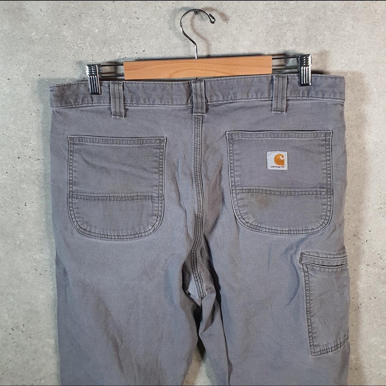 Vintage Carhartt Carpenter Trousers Mens W36 L32 Grey Relaxed Fit Workwear USA