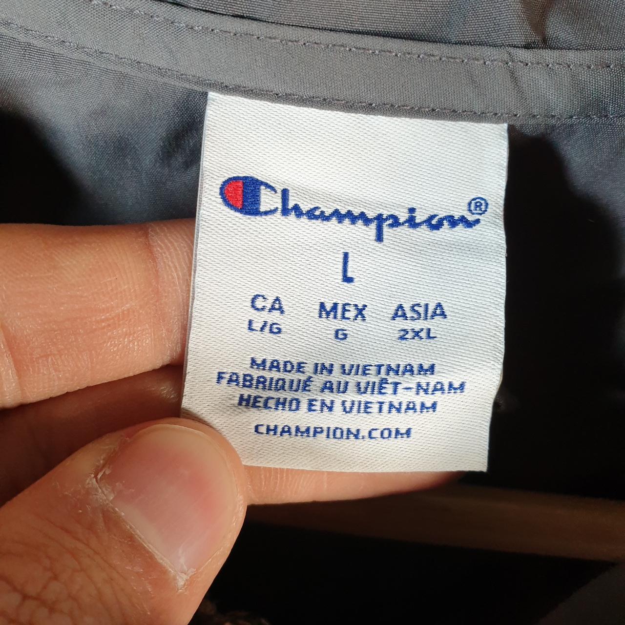 Vintage Champion Windbreaker Mens Large Grey Full Zip