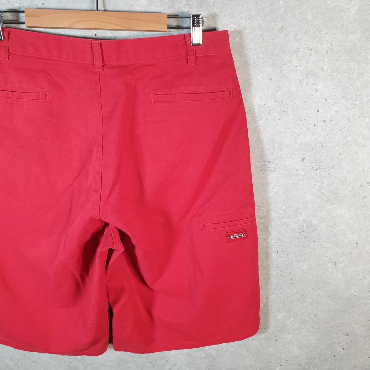 Vintage Dickies Baggy Chino Shorts Jorts Cargo Mens W34 Red Loose Fit