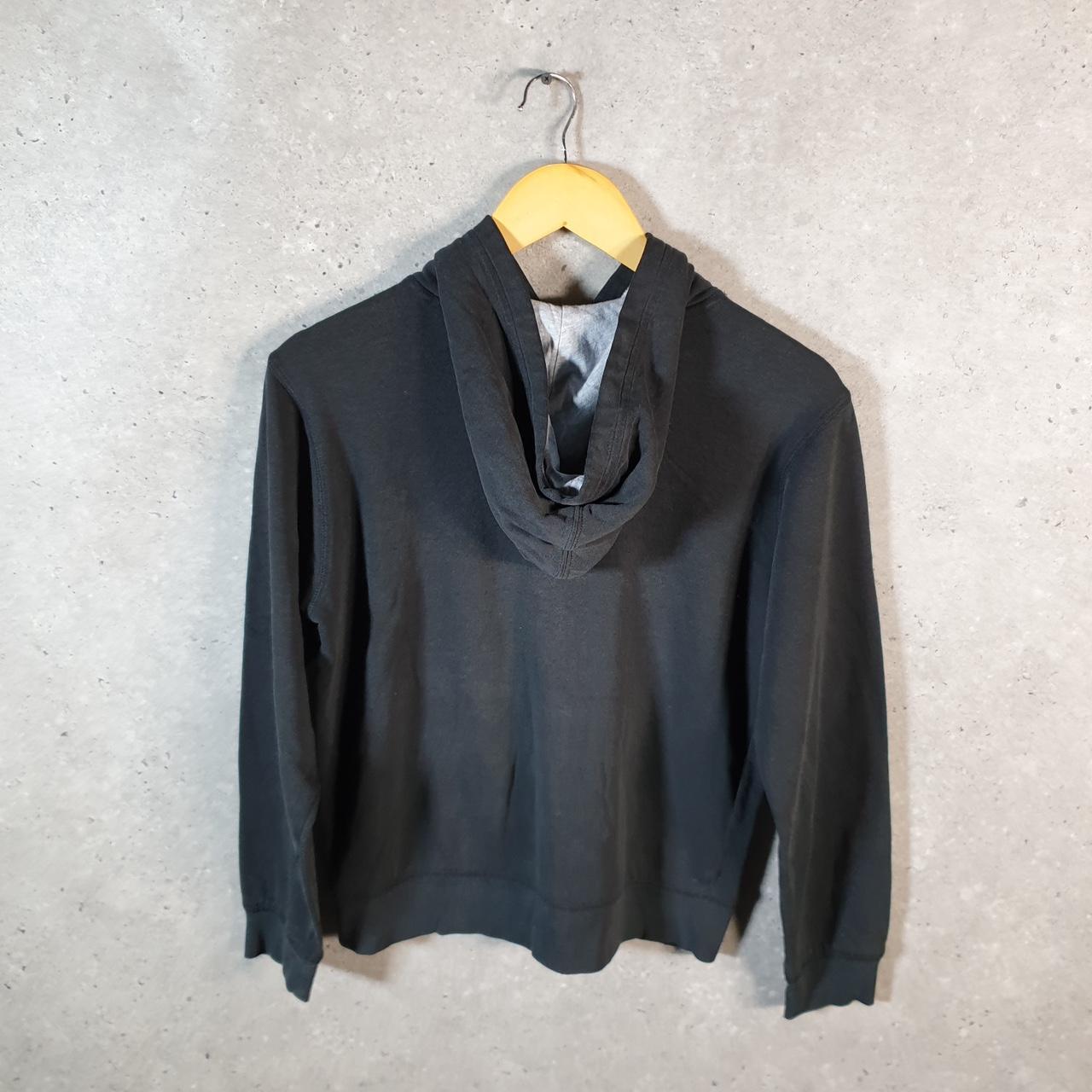 Vintage Champion Hoodie Womens Large Black Spellout Logo Pullover