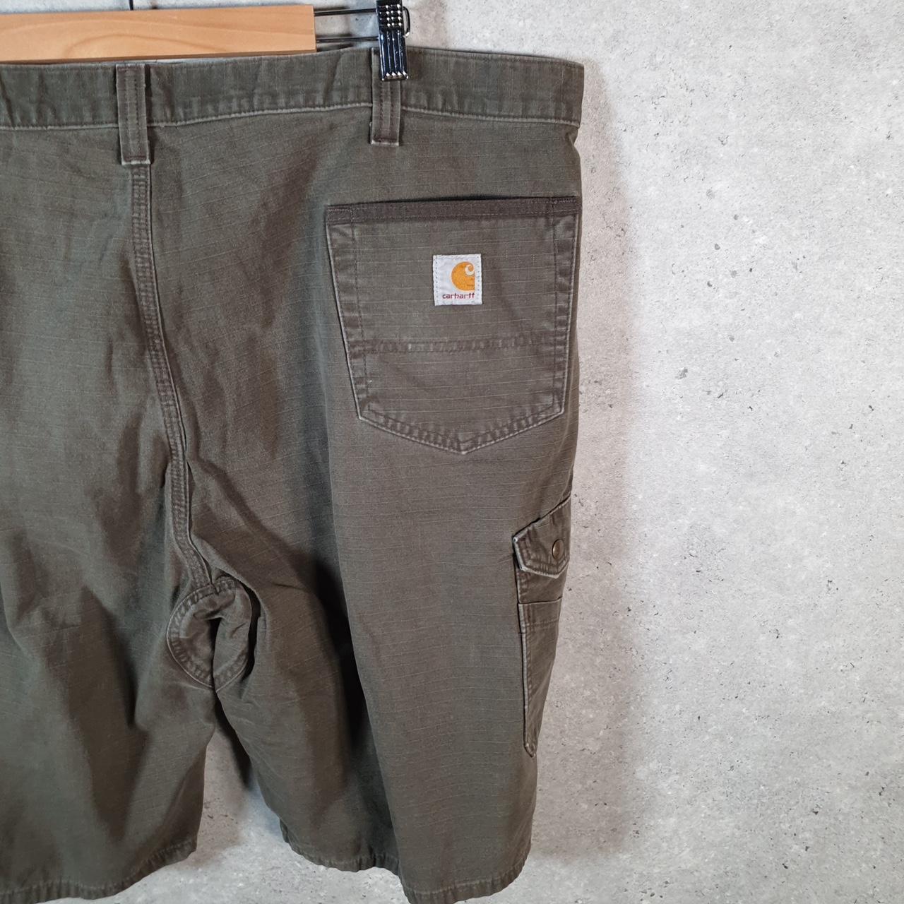 Vintage Carhartt Baggy Carpenter Shorts Jorts Cargo Men’s W46 Khaki Green Relaxed Fit Workwear A4851