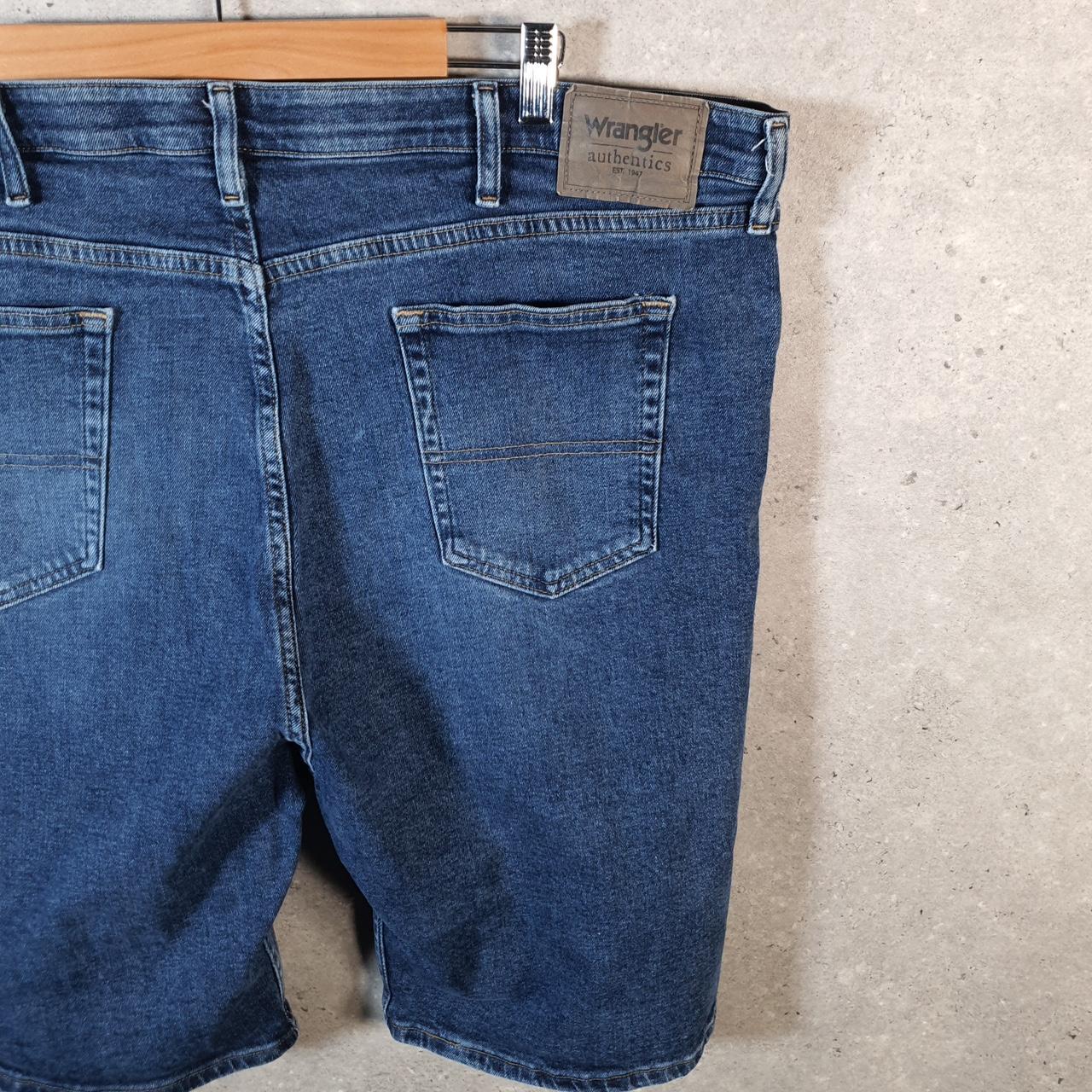 Vintage Wrangler Denim Shorts Jorts Cargo Men’s W42 Relaxed Blue Baggy Cotton