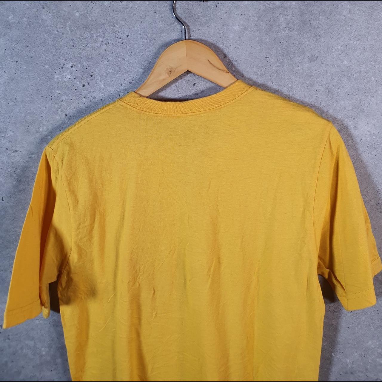 Vintage Nike Club T Shirt Men’s Small Yellow Printed Single Swoosh Logo Athletic Big Fish Vintage