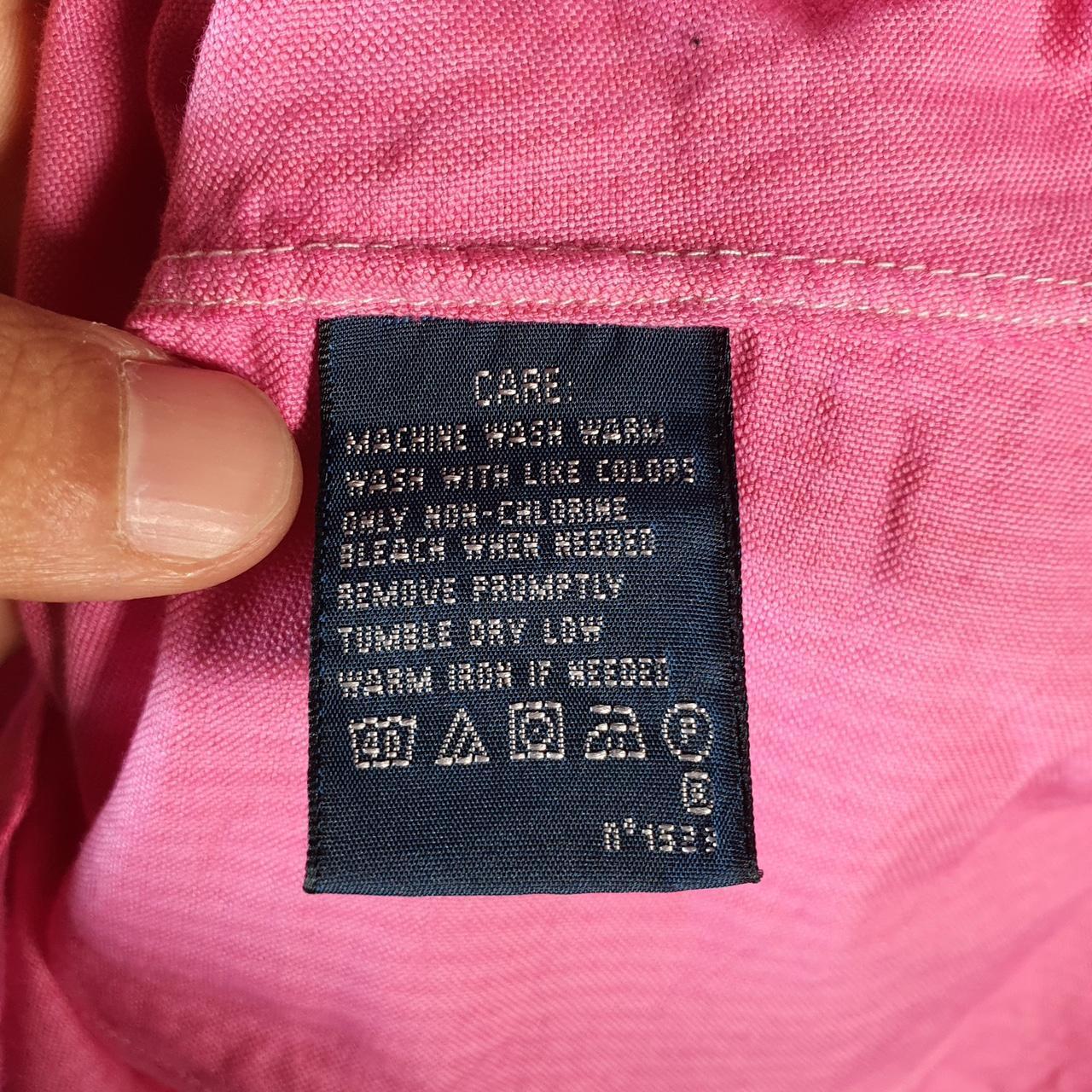 Vintage Ralph Lauren Button Down Shirt Womens Medium Pink Striped Slim Pony Casual C8499