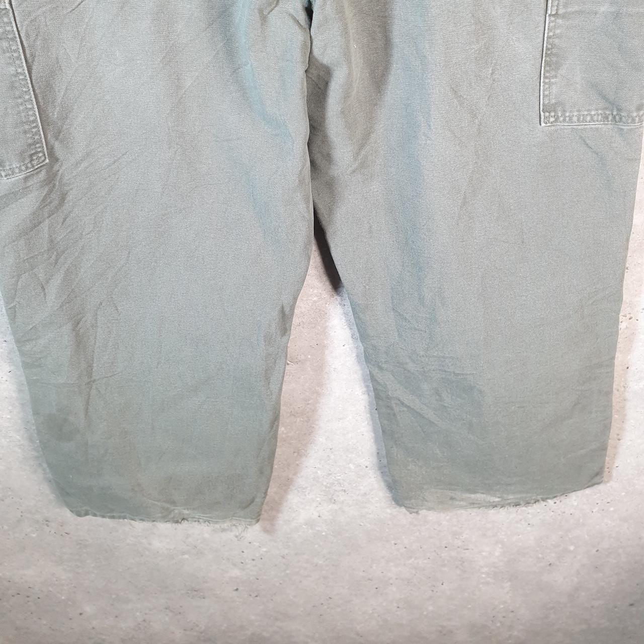 Vintage Carhartt Carpenter Trousers Mens W44 L26 Khaki Green Loose Original Fit Workwear