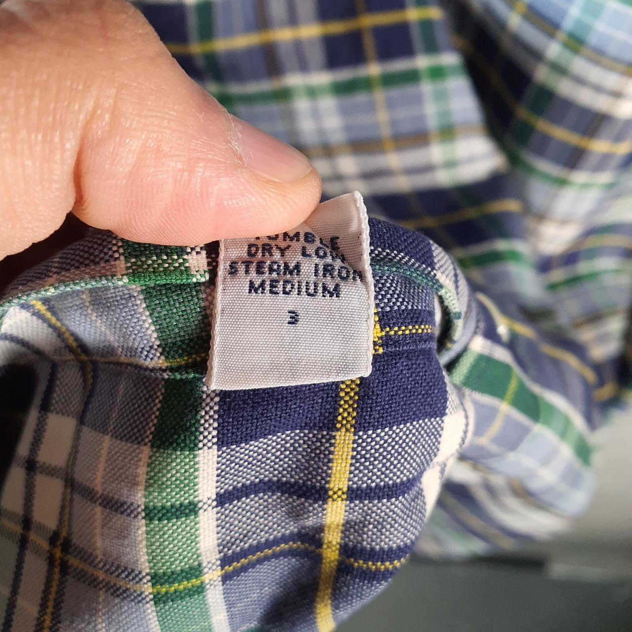 Vintage Ralph Lauren Button Down Shirt Men’s Medium Blue Checkered Big Shirt Pony Casual C8459