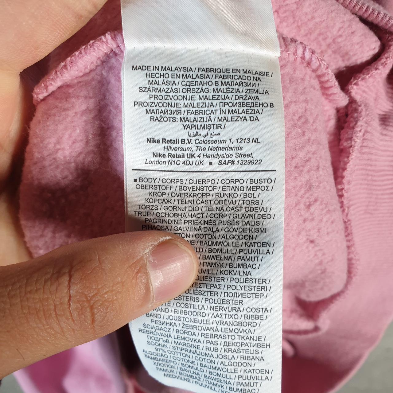 Vintage Nike Spellout Hoodie Girls Large Pink Swoosh Y2K Pullover Logo