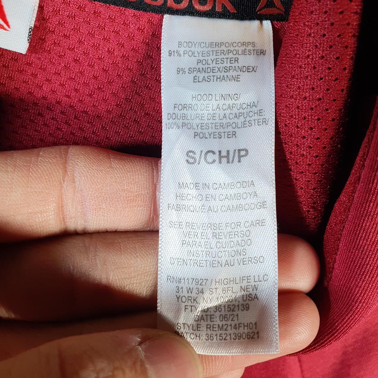 Vintage Reebok Shell Track Hoodie Men’s Small Red Pullover Baggy