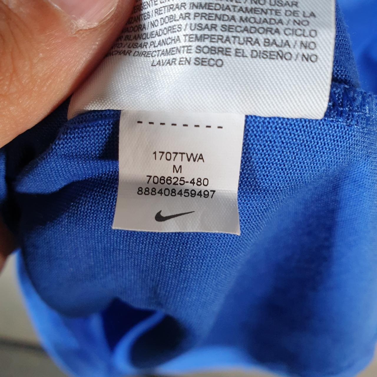 Vintage Nike Dri Fit Running T Shirt Men’s Medium Blue Swoosh Logo Athletic