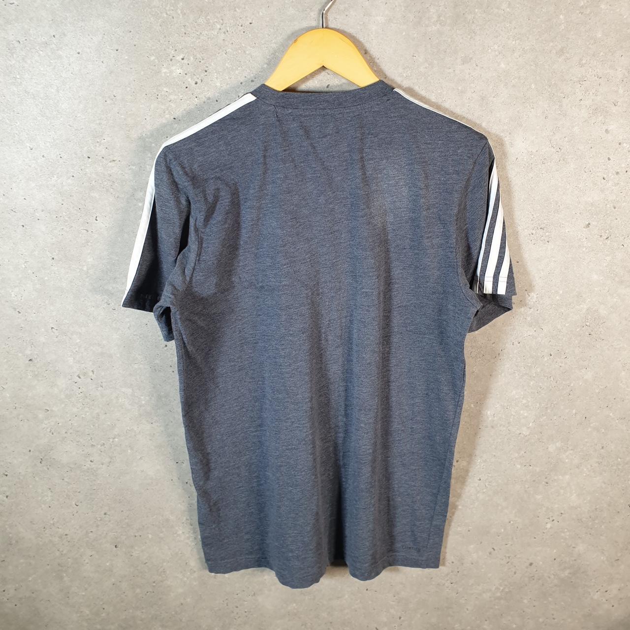 Vintage Adidas Spellout T Shirt Men’s Medium Grey Three Stripes Logo Athletic