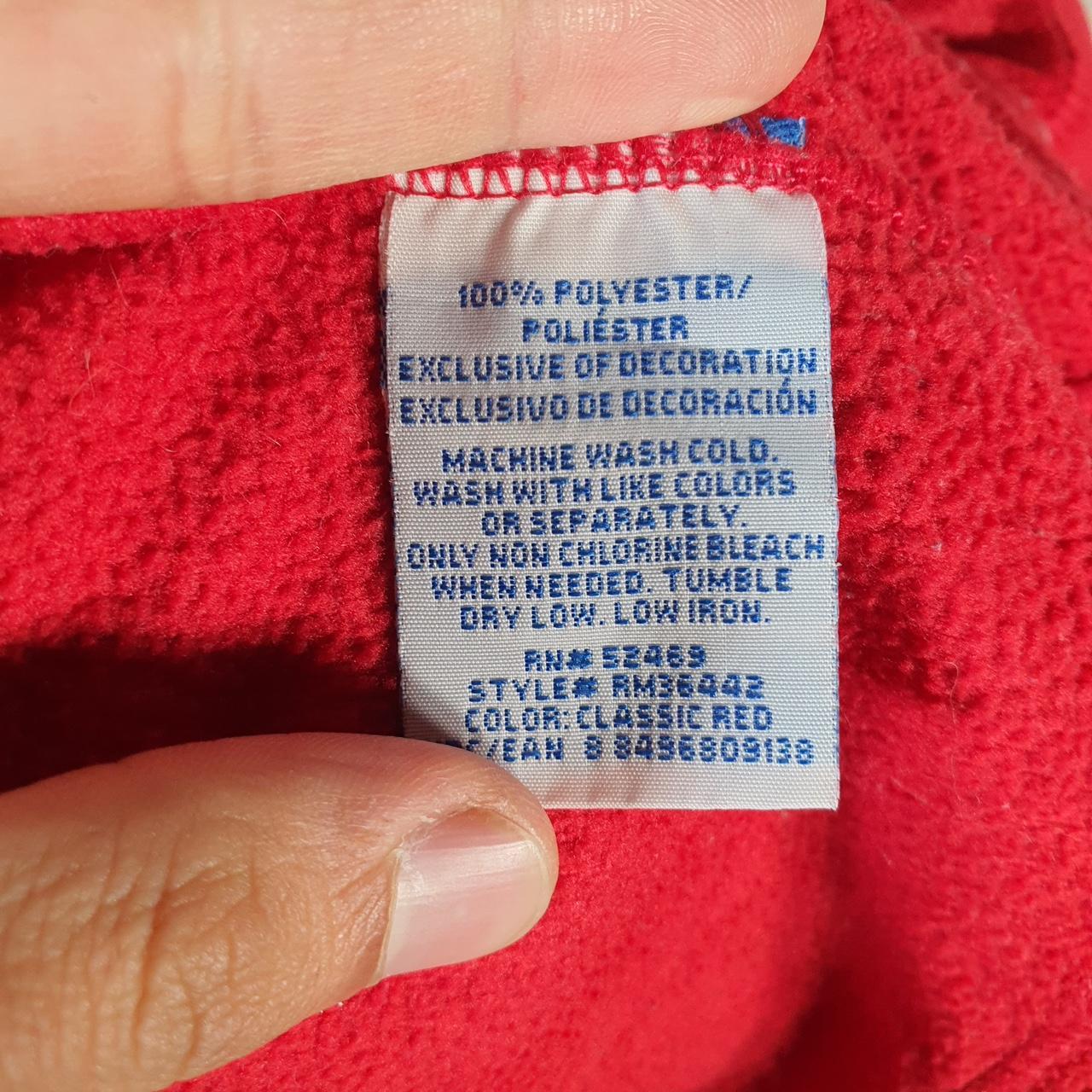 Vintage Starter Full Zip Fleece Sweatshirt Mens Large Red Logo Winter