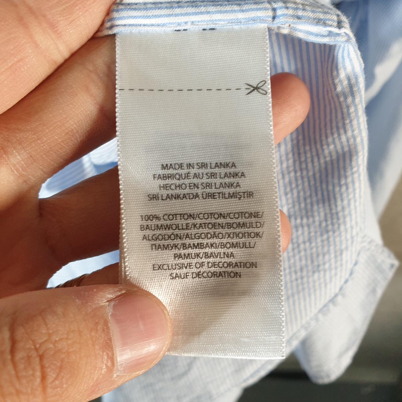 Vintage Ralph Lauren Button Down Shirt Men’s XL Blue Striped Custom Fit Cotton Pocket