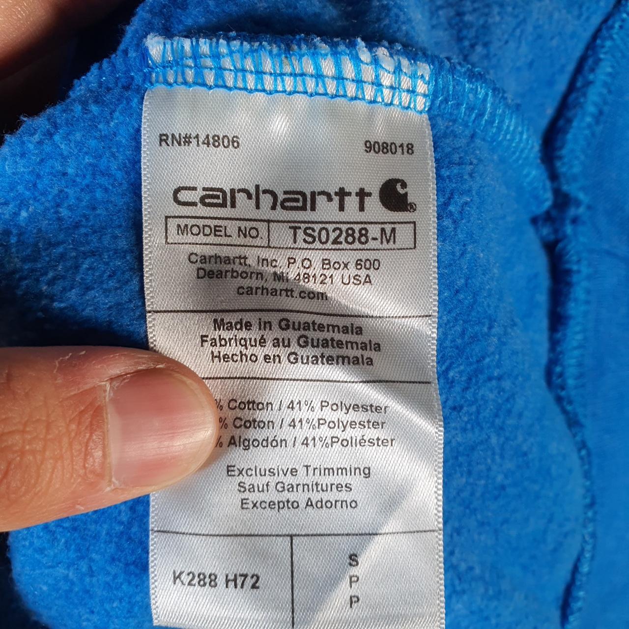 Vintage Carhartt Hoodie Men’s Small Blue Pullover Blank USA Loose Fit