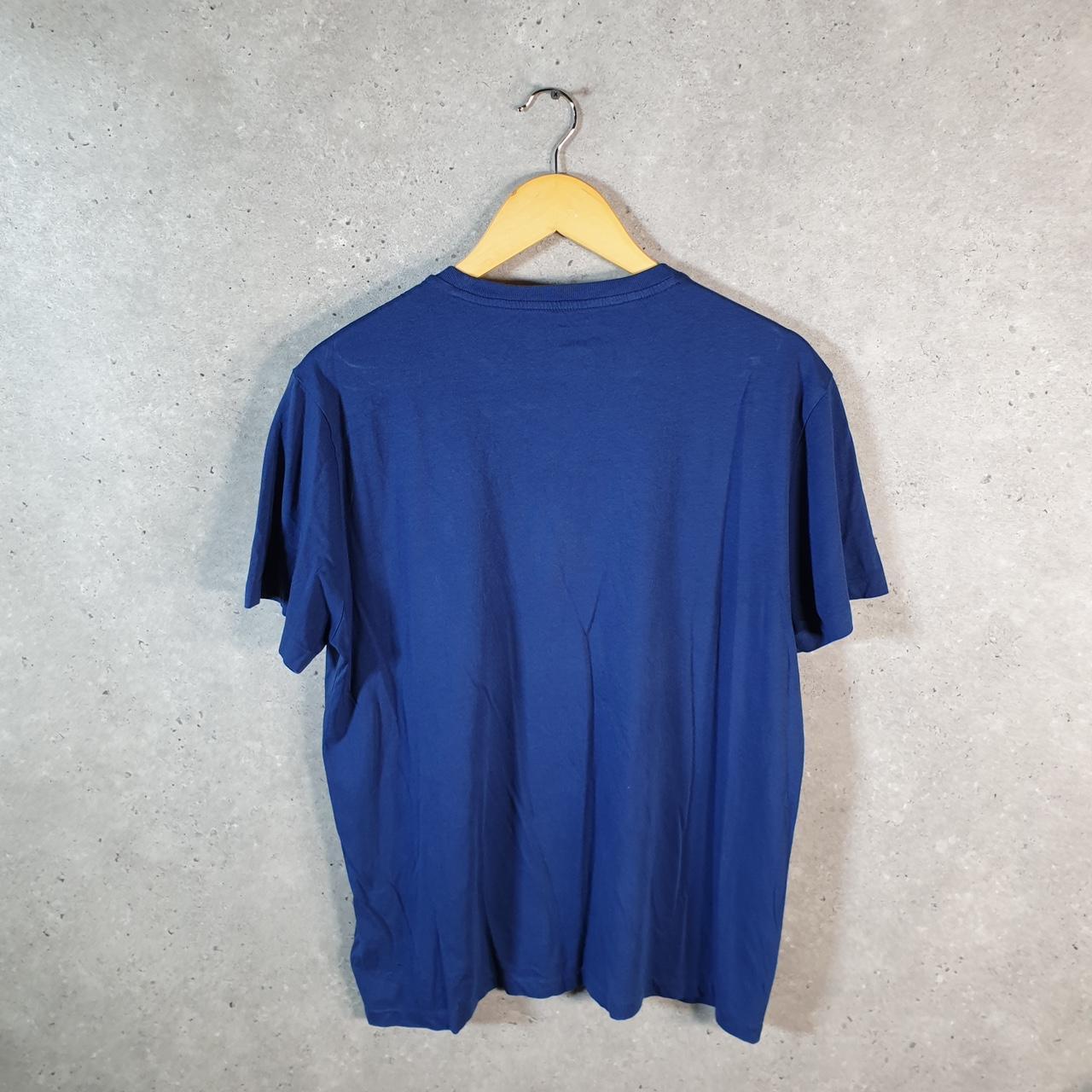 Vintage Ralph Lauren Polo Sport T Shirt Men’s Large Blue Custom Slim Fit Embroidered Pony C8616