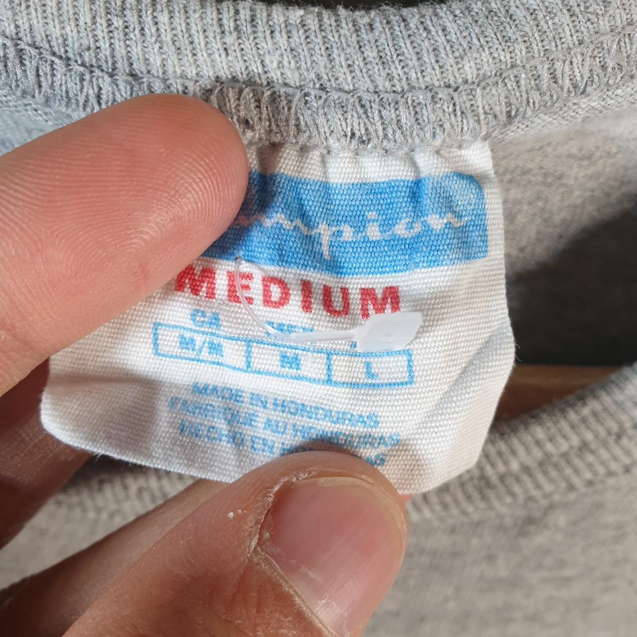 Vintage Champion 90s Spellout T Shirt Men’s Medium Grey USA Athletic