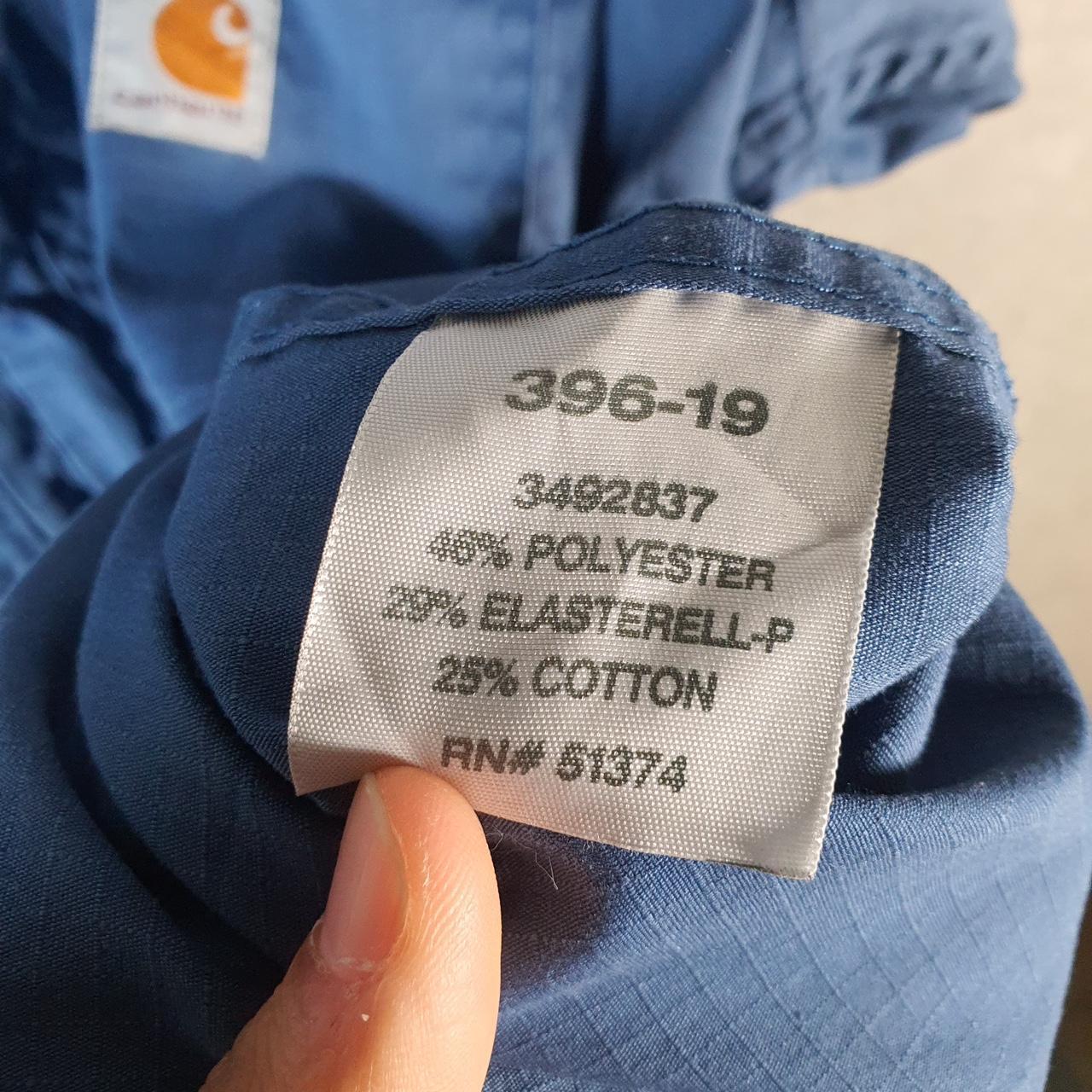 Vintage Carhartt Shirt Button Down Mens Large Blue Long Sleeve Chore Utility Relaxed Big Fish Vintage