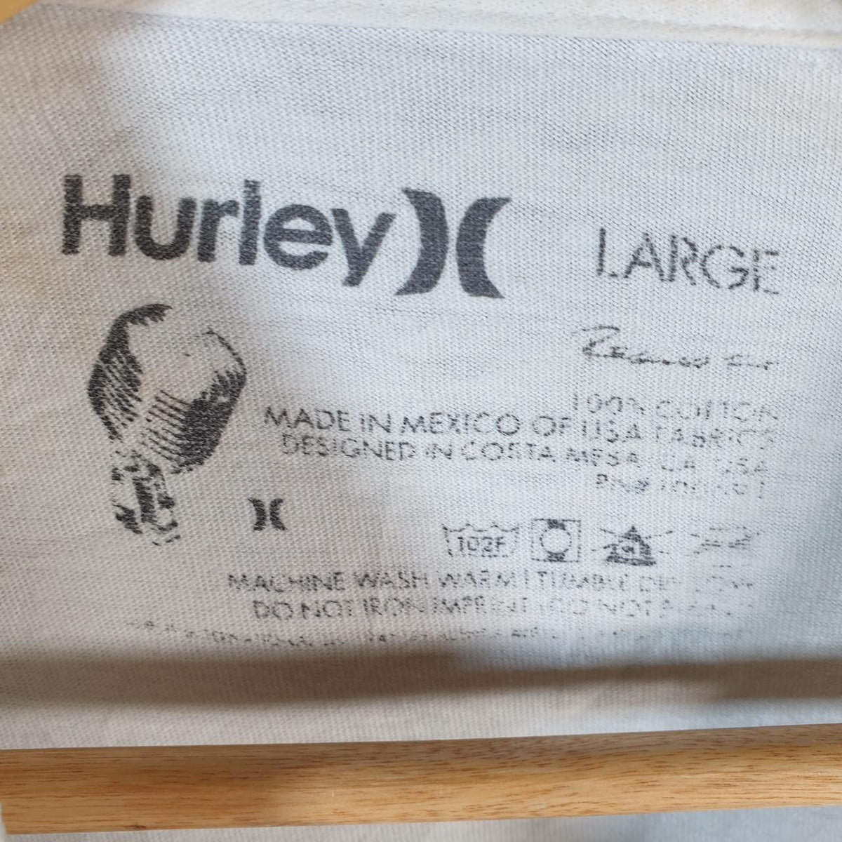 Vintage Hurley Graphic T Shirt Men’s White Large Casual Sports Logo Athletic