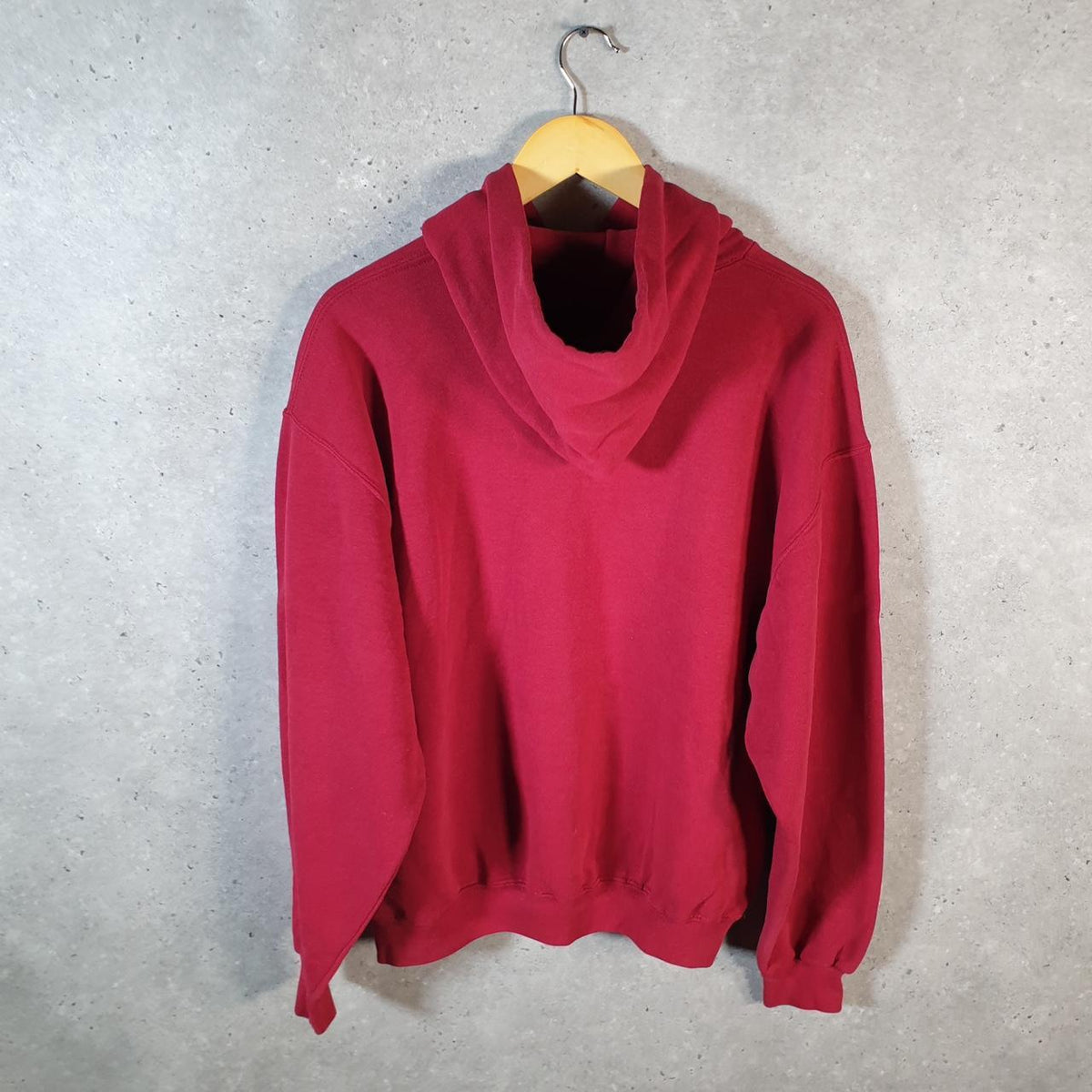 Vintage Russell Athletic Flame Baseball Hoodie Men’s Large Red Pullover Baggy