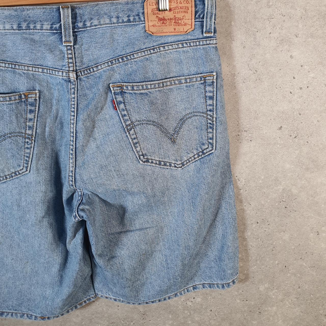Vintage Levi’s 550 Baggy Shorts Jorts Cargo Mens W36 Blue Relaxed Denim