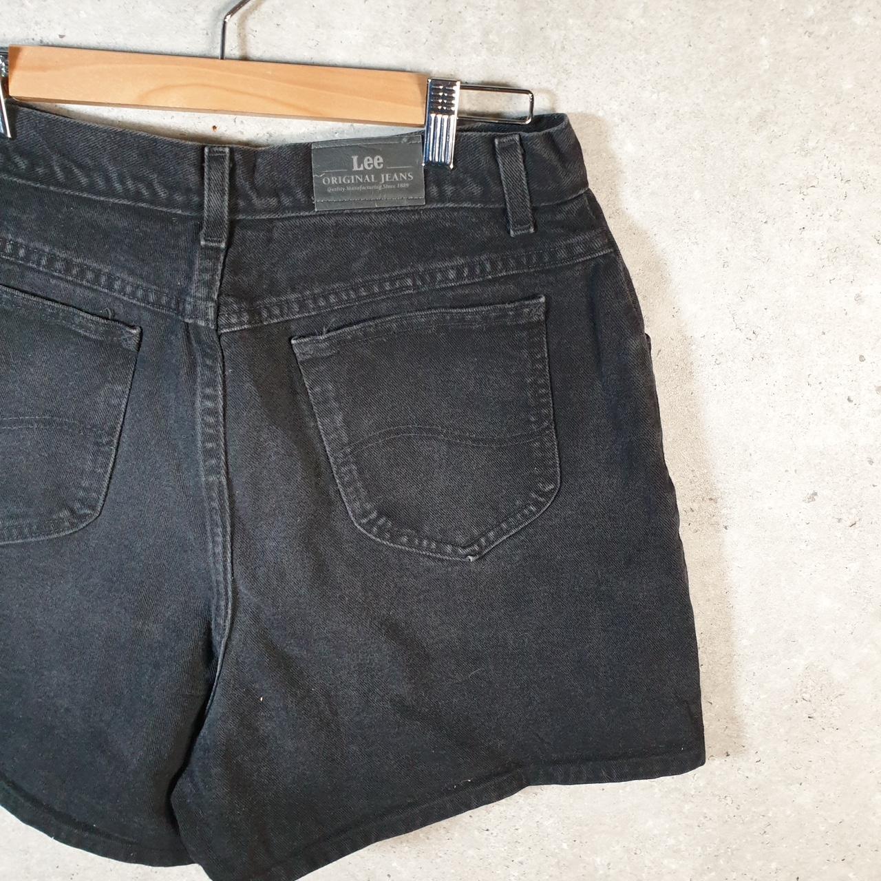 Vintage Lee Baggy Shorts Jorts Cargo Womens W30 Black Relaxed Denim