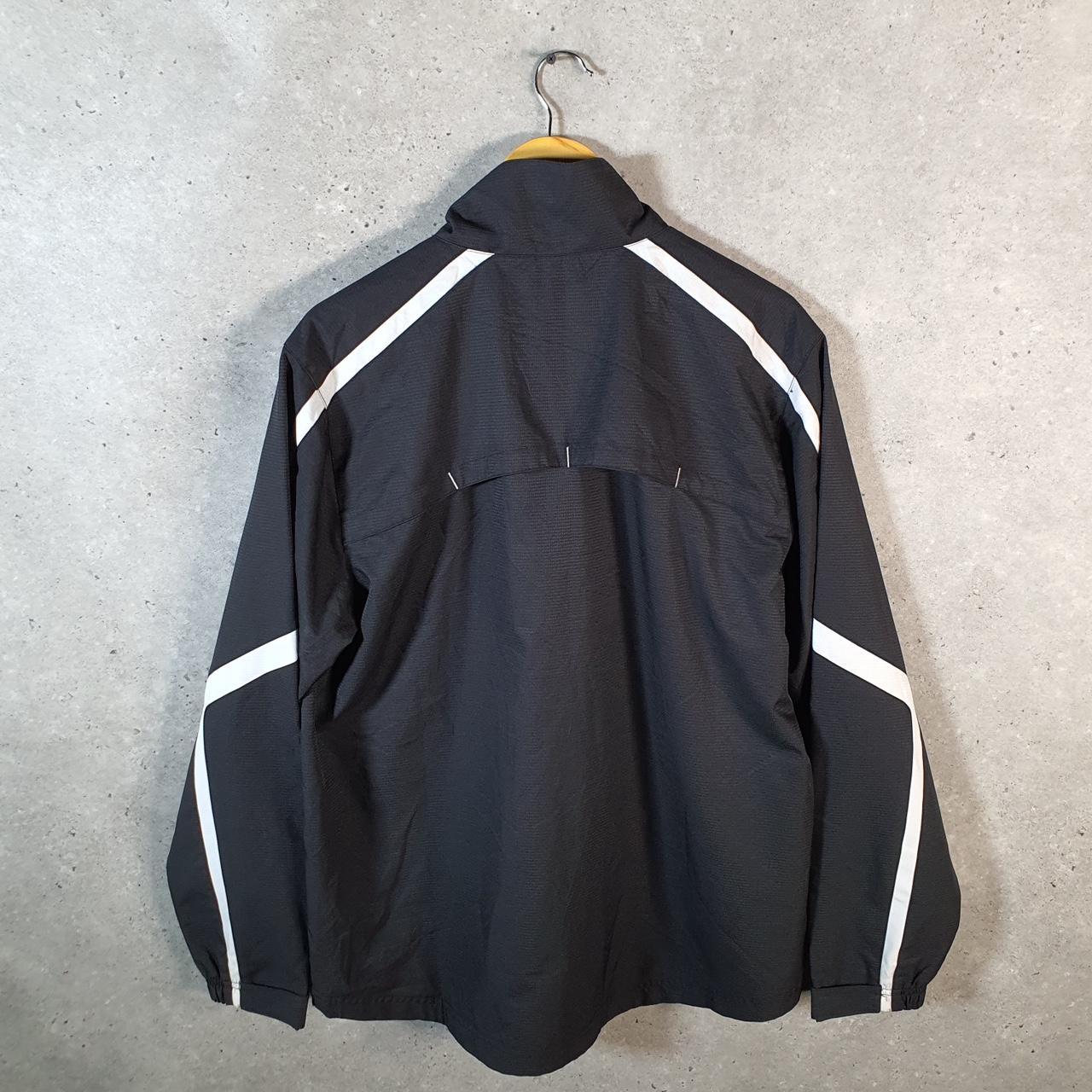 Vintage Adidas Windbreaker Track Jacket Mens Medium Black USA Three Stripes Full Zip