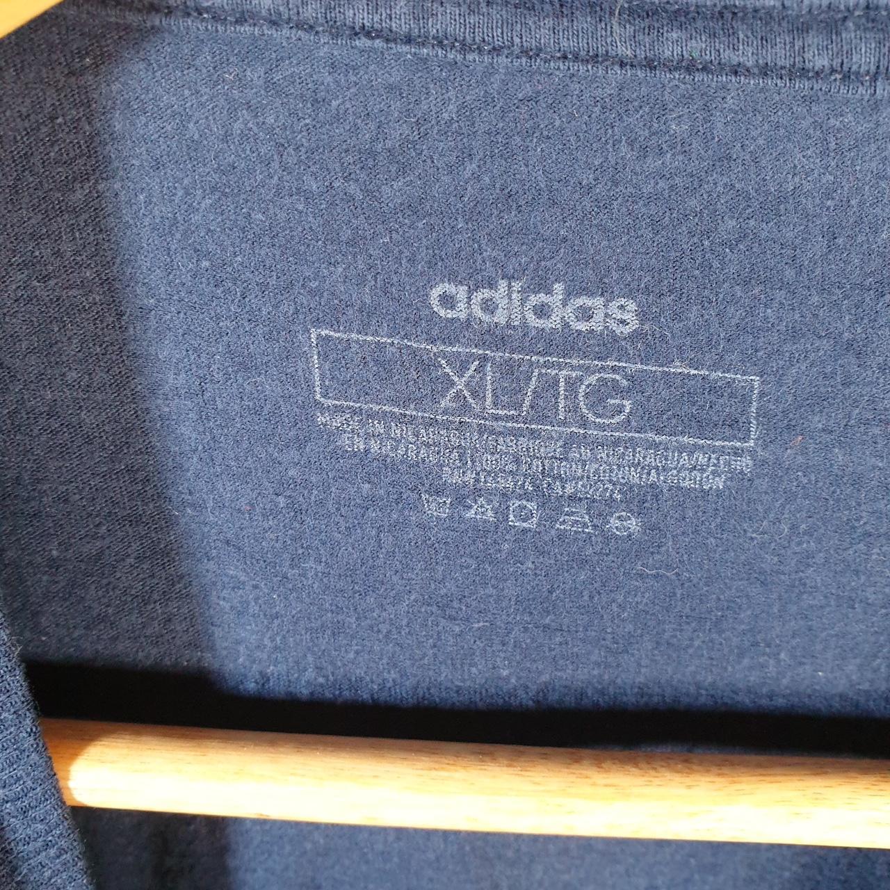 Vintage Adidas Spellout T Shirt Men’s XL Navy Blue Three Stripes Athletic