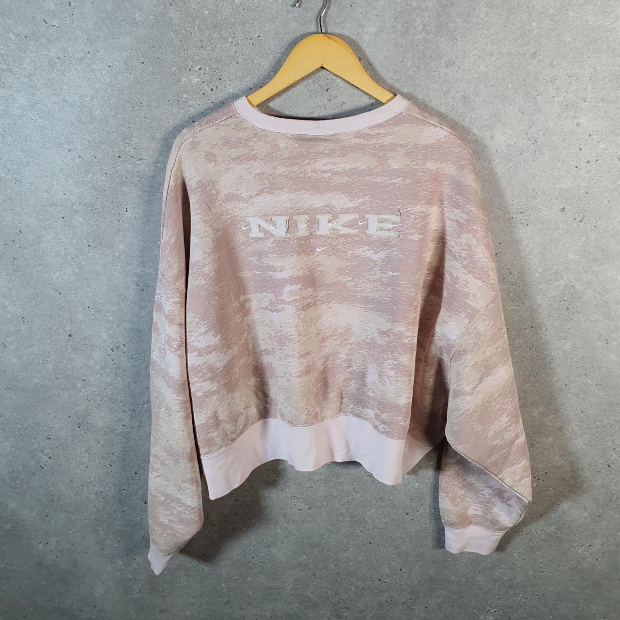 Vintage Nike Spellout Sweatshirt Womens Large Brown Swoosh Y2K Pullover