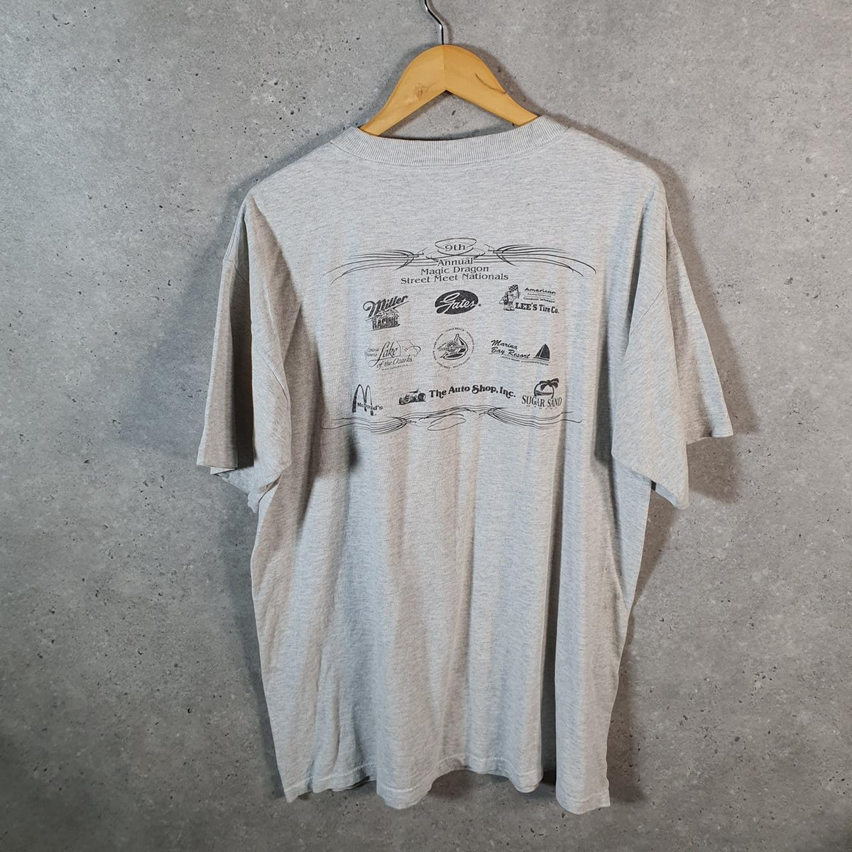 Vintage H.L Miller Magic Dragon 1997 Ozarks USA Single Stitch T Shirt Men’s XL Grey