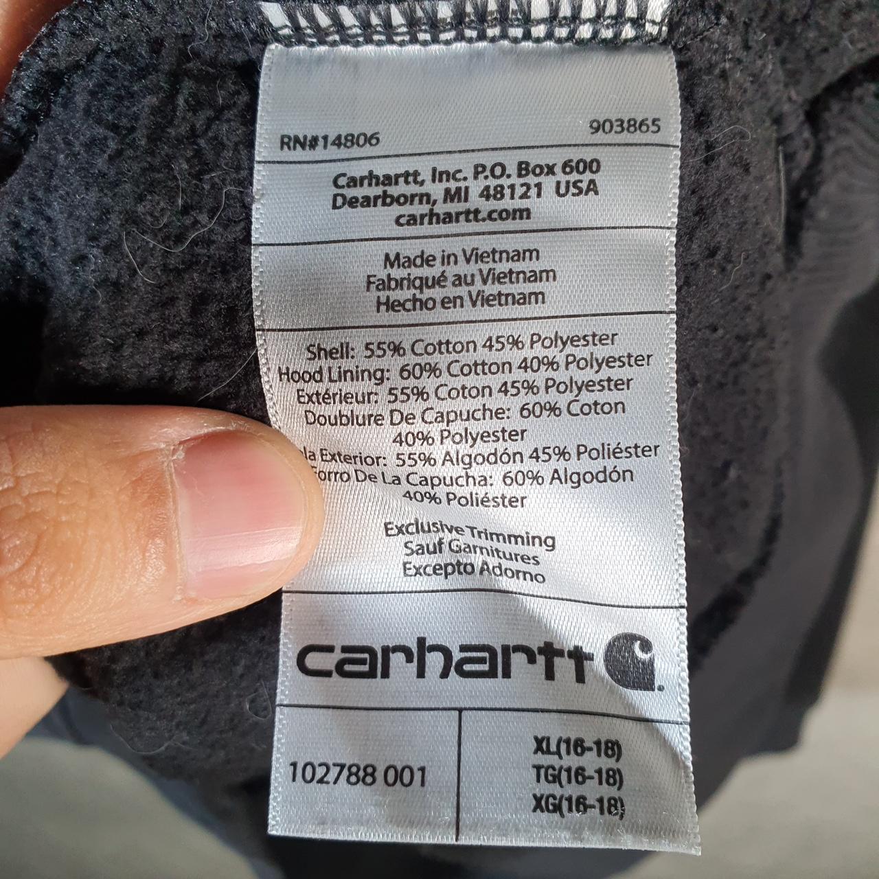 Vintage Carhartt Hoodie Womens XL Black Full Zip Blank USA Original Fit