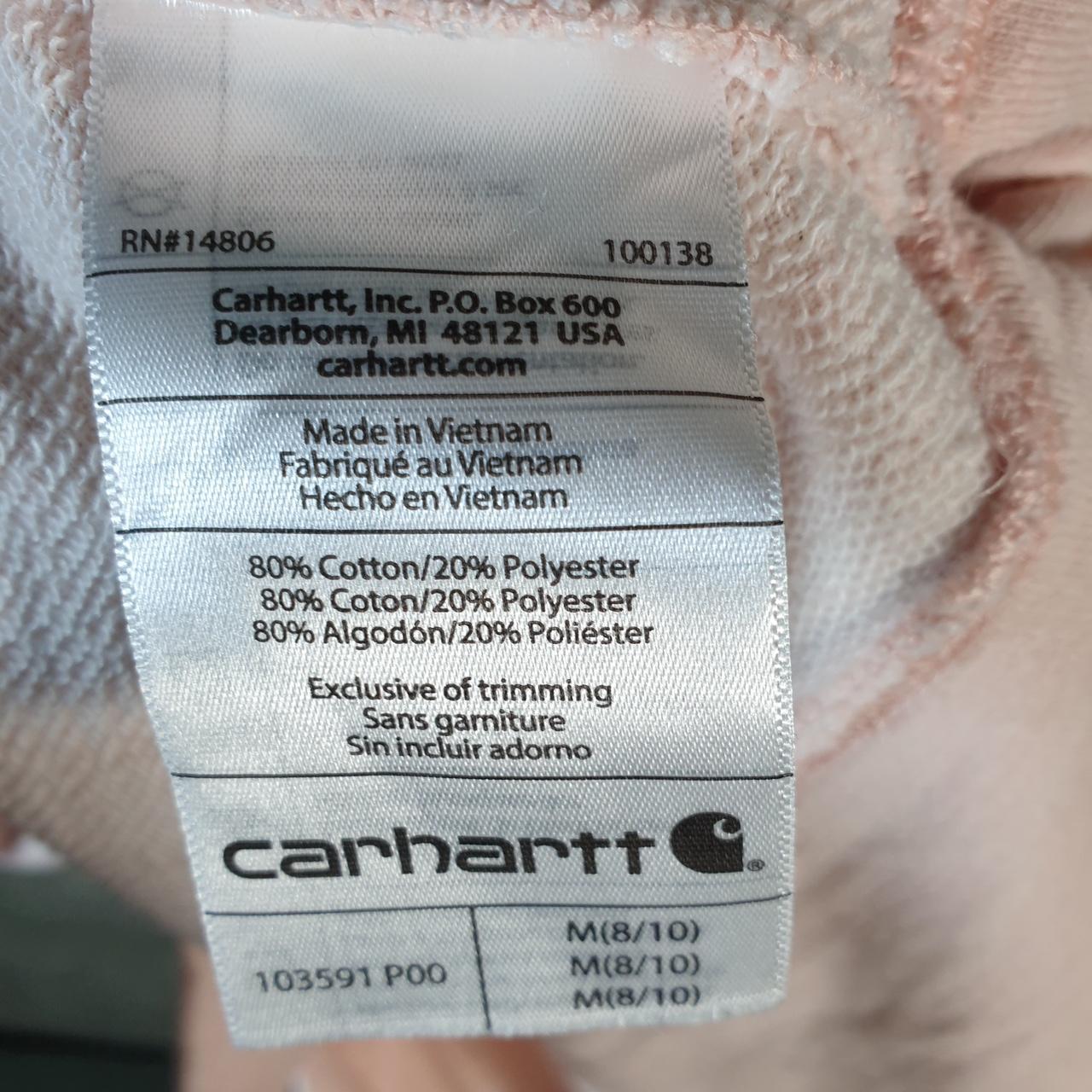 Vintage Carhartt Hoodie Womens Medium Pink Pullover Blank Sweatshirt USA Relaxed Fit