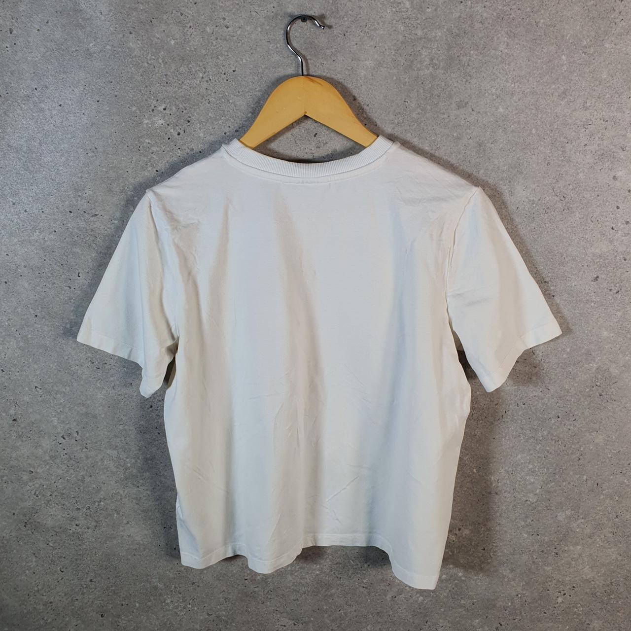 Vintage Fila Spellout Logo Cropped T Shirt Womens Medium White Athletic C9826