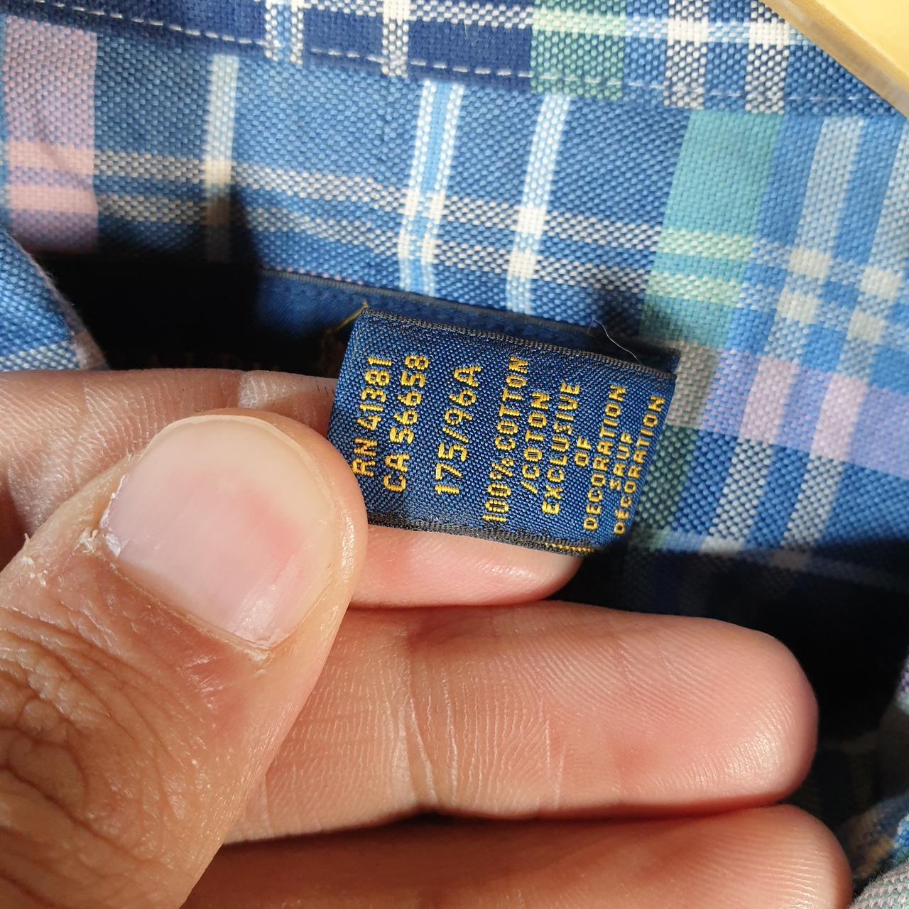 Vintage Ralph Lauren Button Down Shirt Men’s Medium Checkered Pony Cotton