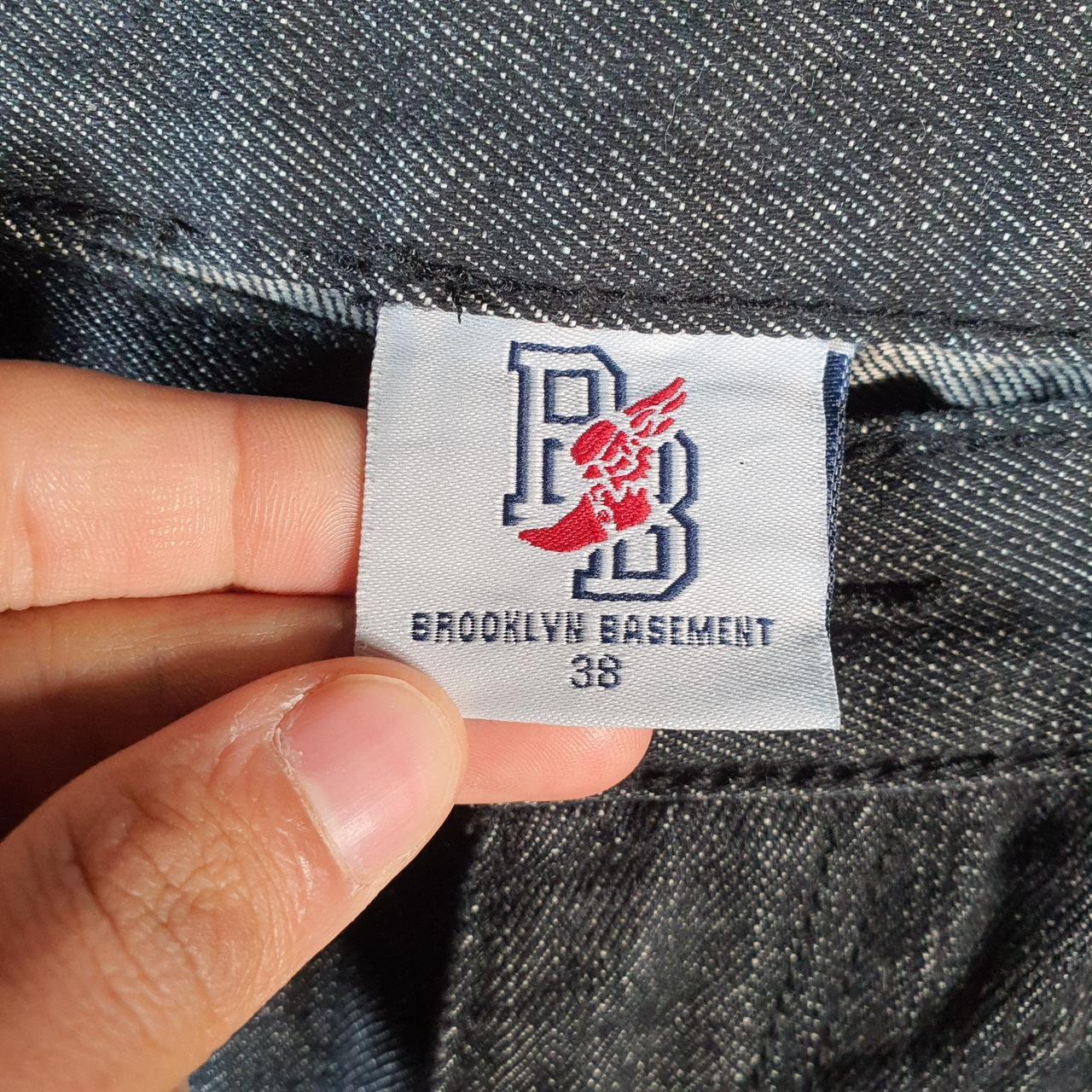 Vintage Brooklyn Basement Baggy Y2K Hip Hop Jeans Shorts Jorts Mens W38 Grey Denim USA A4469