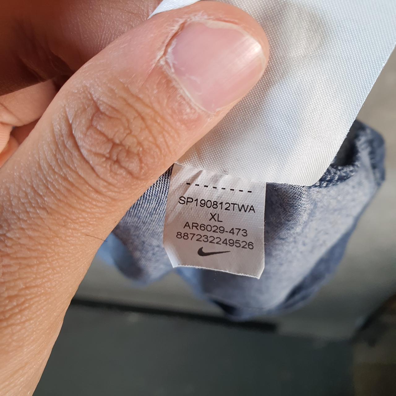 Vintage Nike Dri fit T Shirt Mens XL Blue Printed Logo Swoosh Athletic