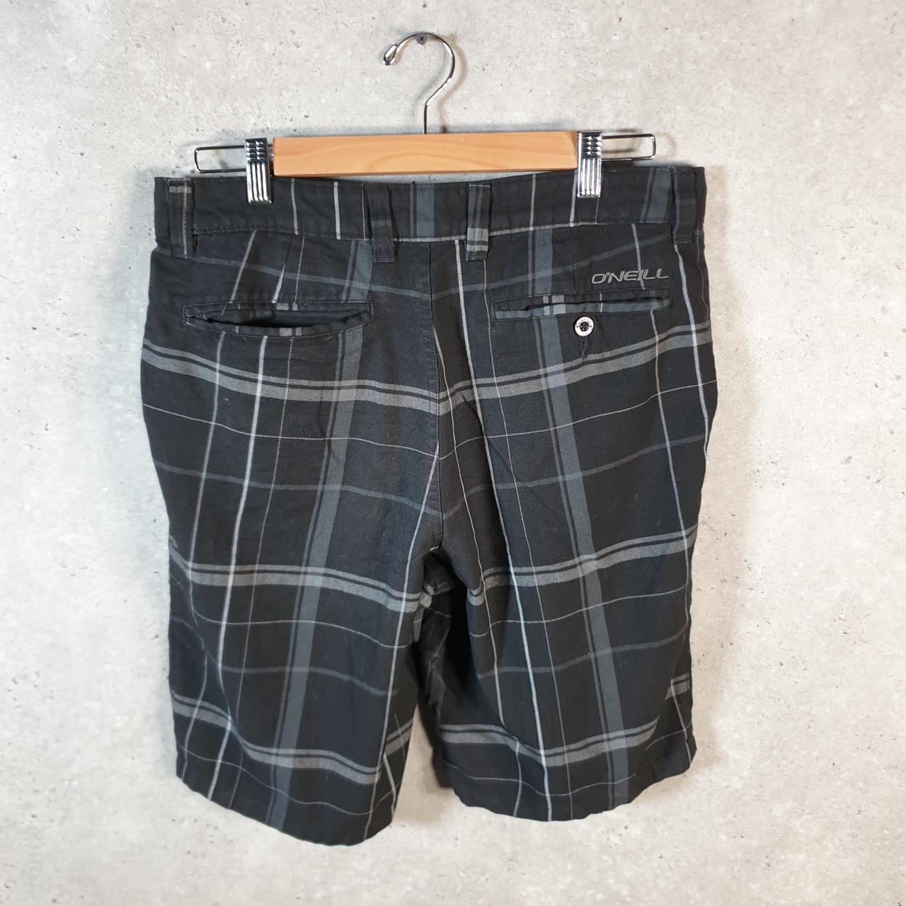 Vintage O’Neill Chino Shorts Jorts Cargo Men’s W32 Black Checkered Baggy Cotton