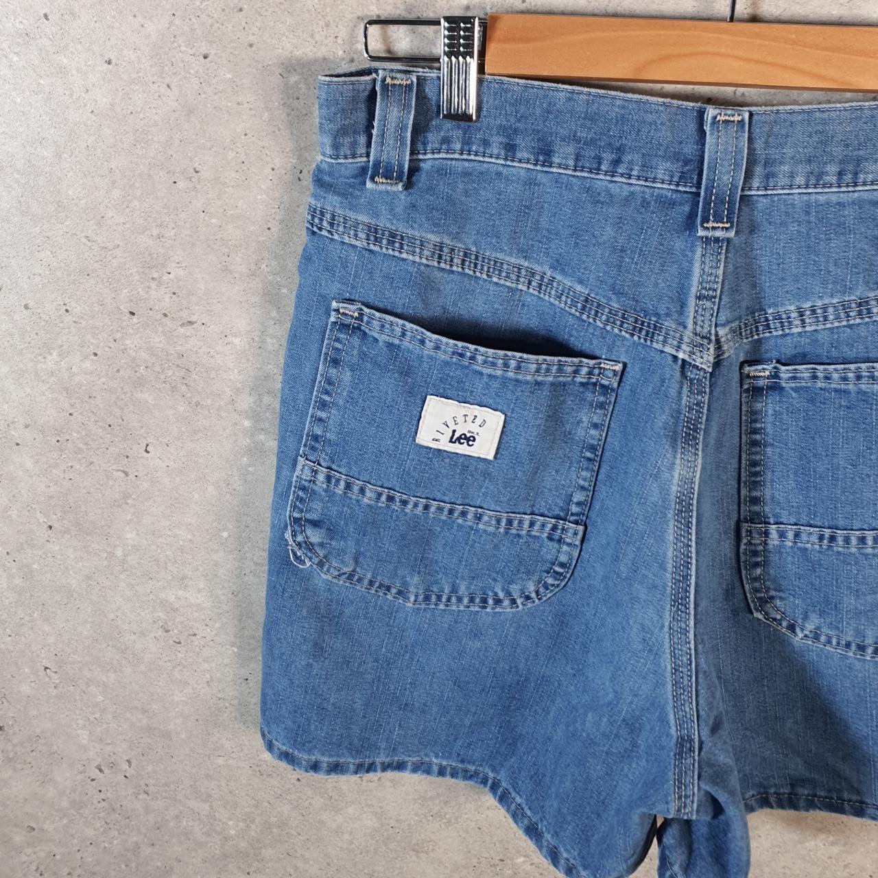 Vintage Lee Baggy Shorts Jorts Cargo Womens W30 Blue Denim Relaxed Cargo