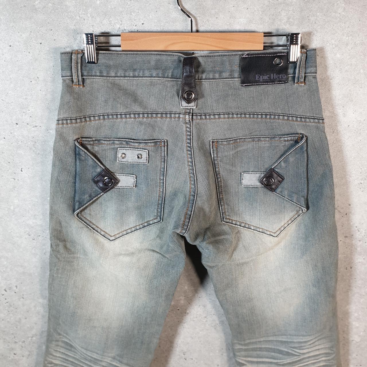 Vintage Epic Hero Baggy Y2K Hip Hop Jeans Mens W30 L30 Grey Denim Wide Leg Big Fish Vintage