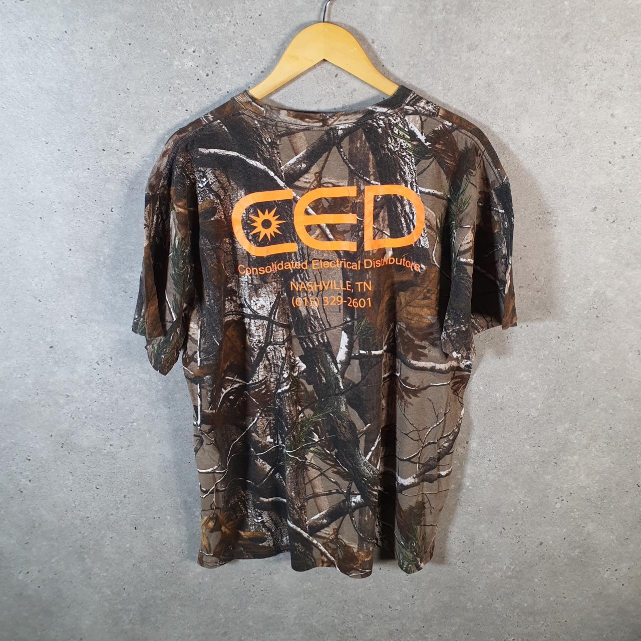 Vintage Russell Outdoors RealTree Camoflauge T Shirt Men’s XL Green Camo Short Sleeve