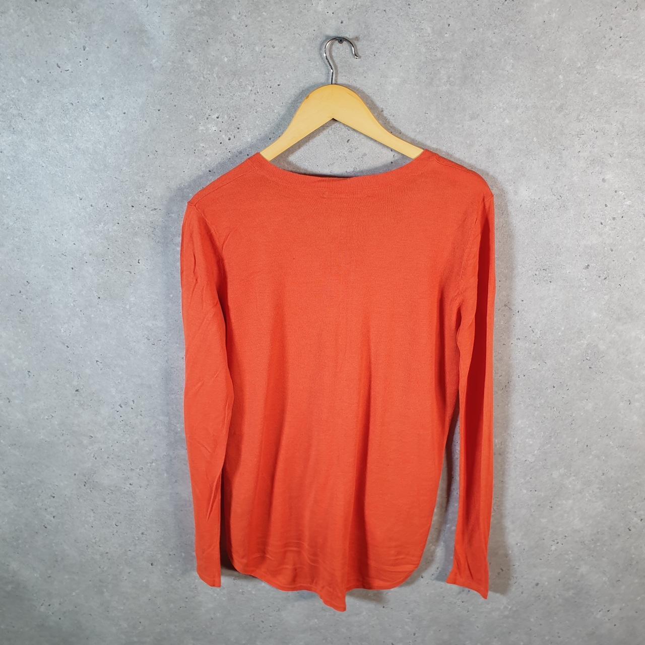 Vintage Ralph Lauren Polo Knit Sweater Womens Medium Orange Cotton Pullover