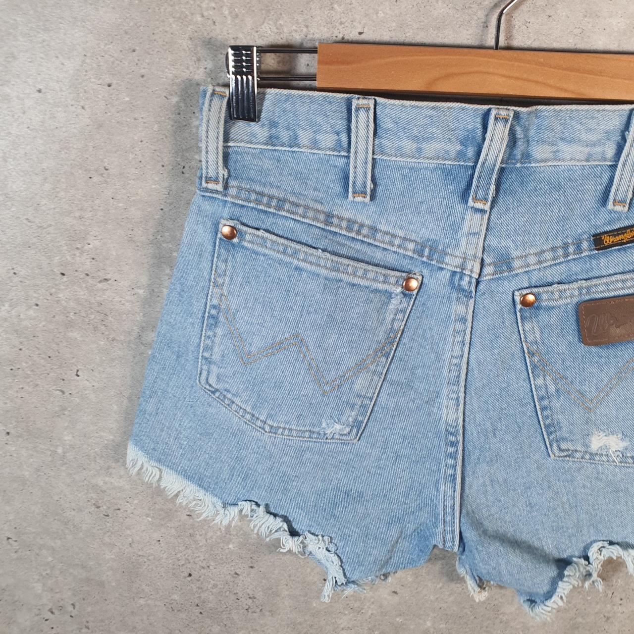 Vintage Wrangler Cut Short Baggy Shorts Jorts Cargo Womens W30 Blue Relaxed Denim