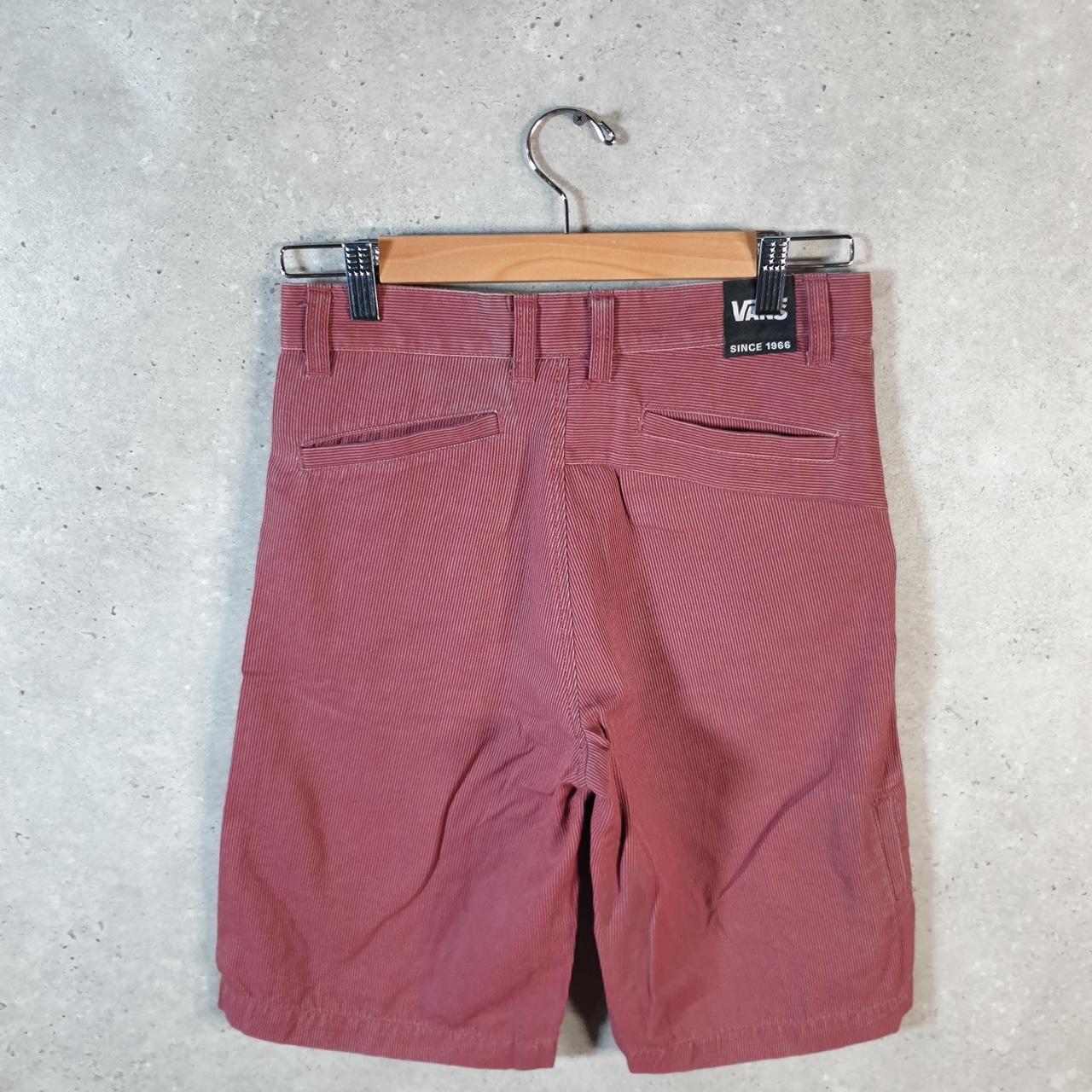 Vintage Vans Chino Shorts Jorts Cargo Womens W28 Red Striped Baggy Cotton