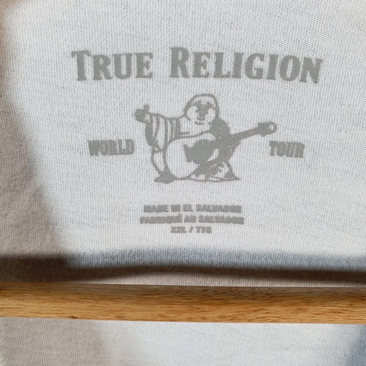 Vintage True Religion T Shirt Men’s 2XL White Graphic Spellout Logo