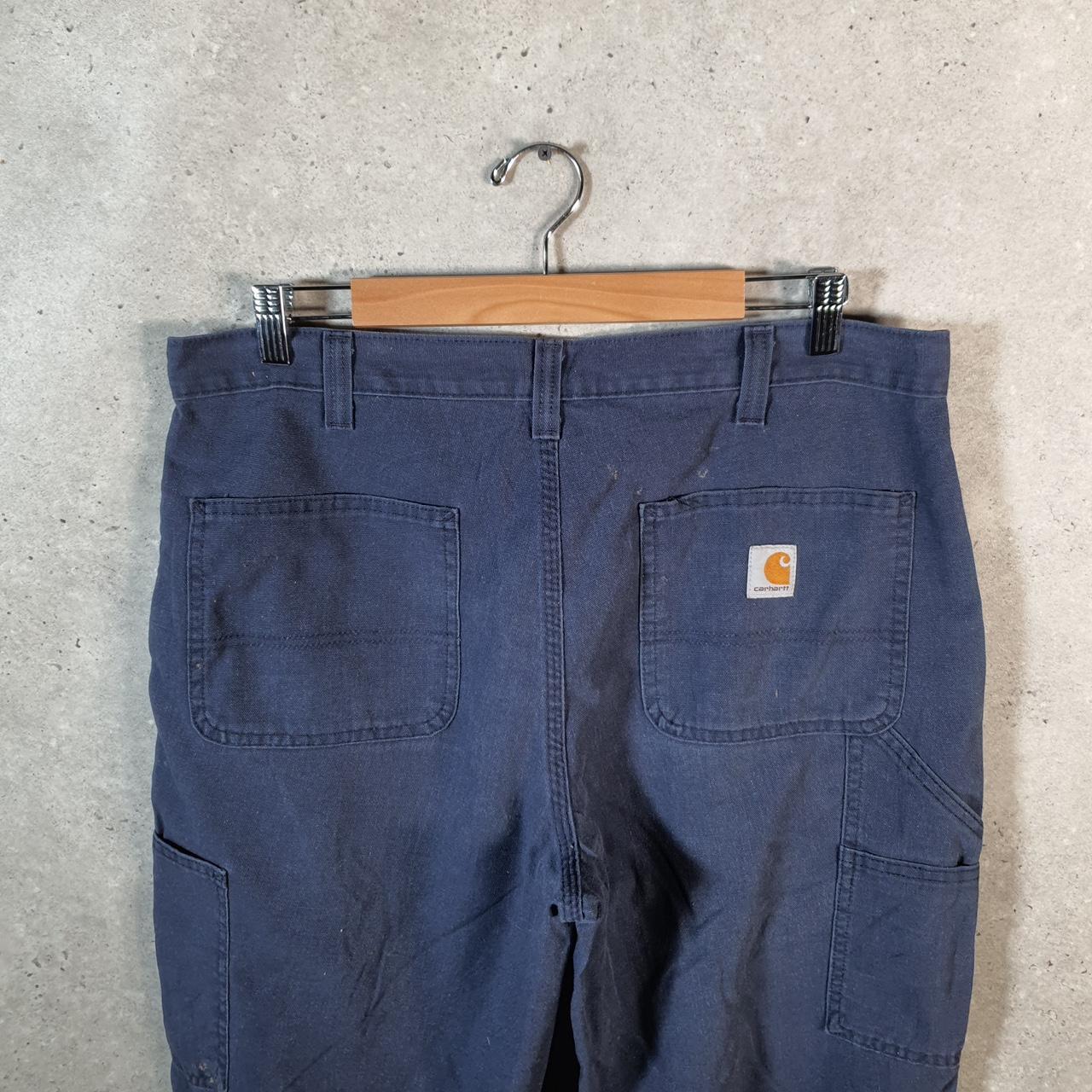Vintage Carhartt Carpenter Trousers Mens W36 L30 Navy Blue Dungaree Fit Workwear USA